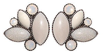 image for Earring Stud Dance with Navette White  