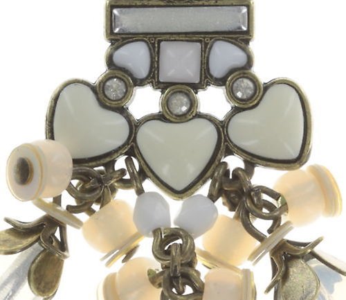 image for Earring stud dangling Mandala White  