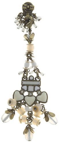 image for Earring stud dangling Mandala White  