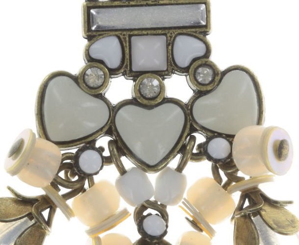 image for Earring stud dangling Mandala White  