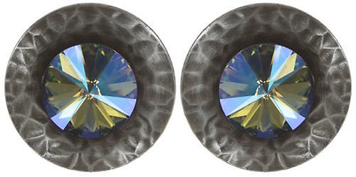 image for Earring Stud Rivoli Concave Blue / Lila crystal paradise shine large