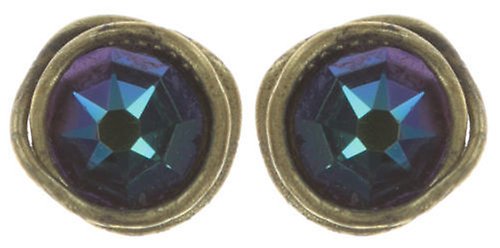 image for Earring Stud Sparkle Twist Blue / Green scarabaeus green 