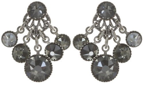 image for Earring Stud Dangling Waterfalls Grey  
