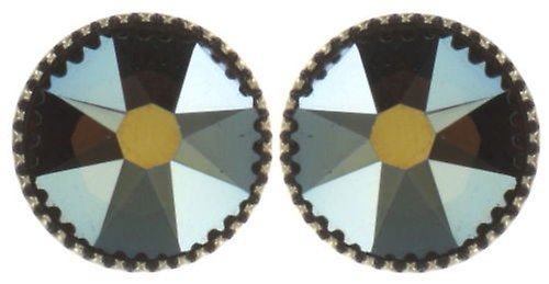 Bild für Ohrstecker flach Black Jack Braun crystal iridescent green SS 34