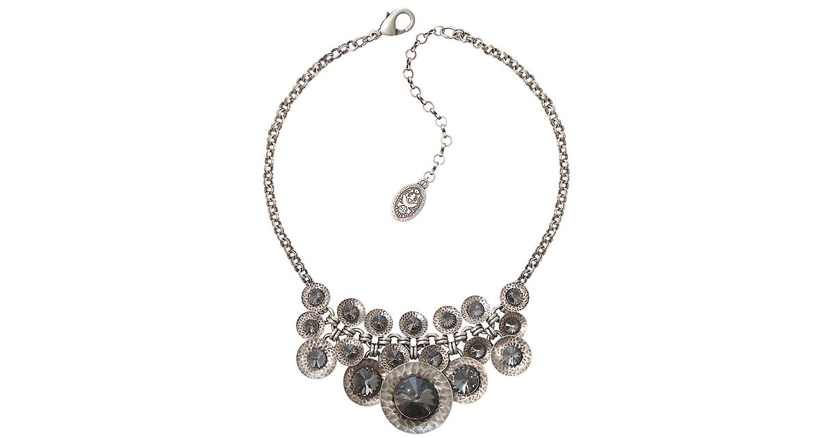 KONPLOTT / Necklace Rivoli Concave black crystal silver night