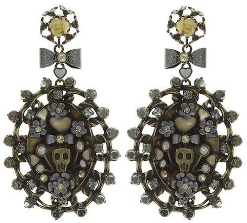 image for Earring stud dangling Arsenic in Old Lace Light Pastel Multi  small