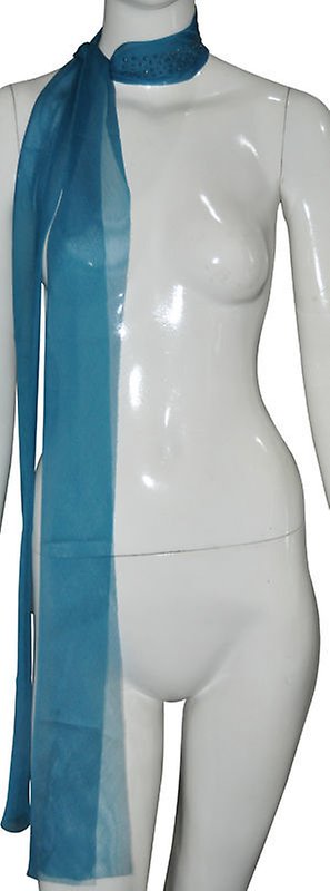 image pour Scarf Sparkle Chiffon Bleu Clair crystal silver shade 