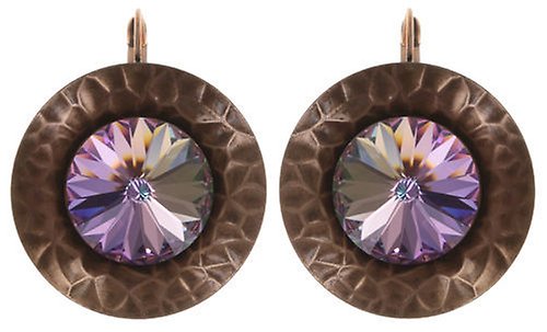 Bild für Ohrringe mit Brisur Rivoli Concave Weiß / Hellrosa Kristall vitrail hell Extra Large