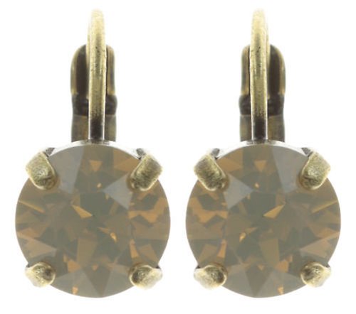 image for Earring eurowire Black Jack White / Brown sand opal SS 39
