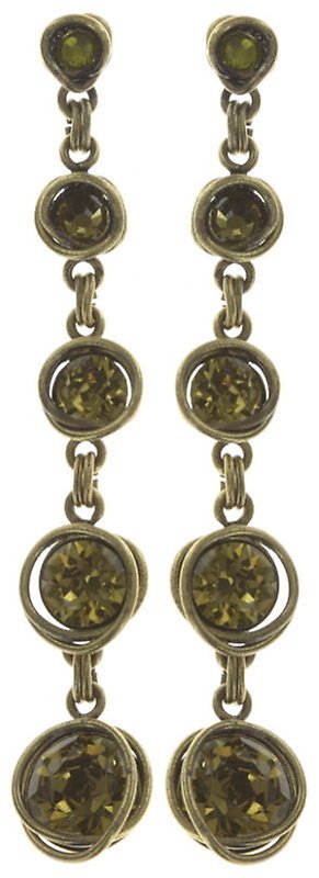 image for Earring stud dangling Sparkle Twist Green olive 