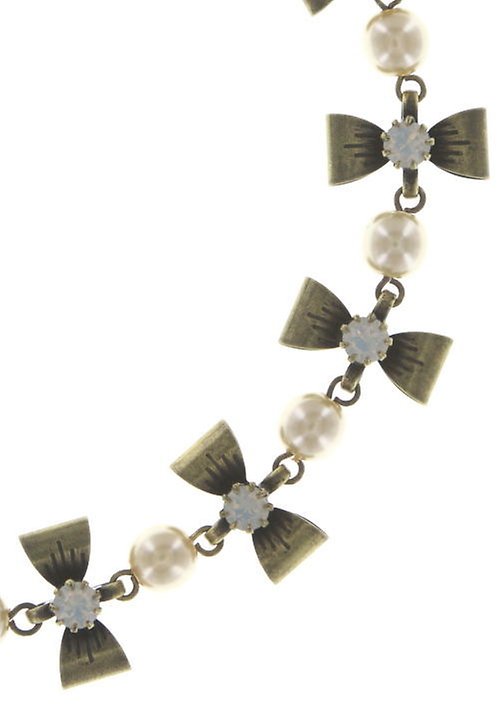 image pour Collier ras-de-cou Pearl 'n' Ribbons Blanc  