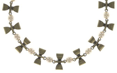 Bild für Choker Collier Pearl 'n' Ribbons Weiß  