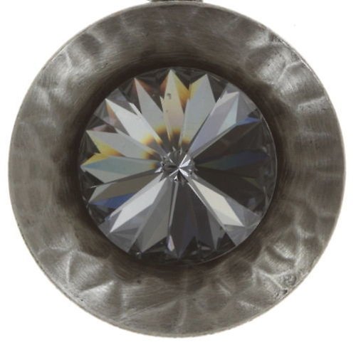 Bild für Halskette mit Anhänger Rivoli Concave Schwarz Kristall Silber Nacht Medium