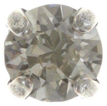 image for Earring stud Black Jack Grey crystal silver shade SS 29