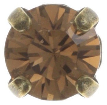 image for Earring Stud Black Jack Beige light smoked topaz SS 29