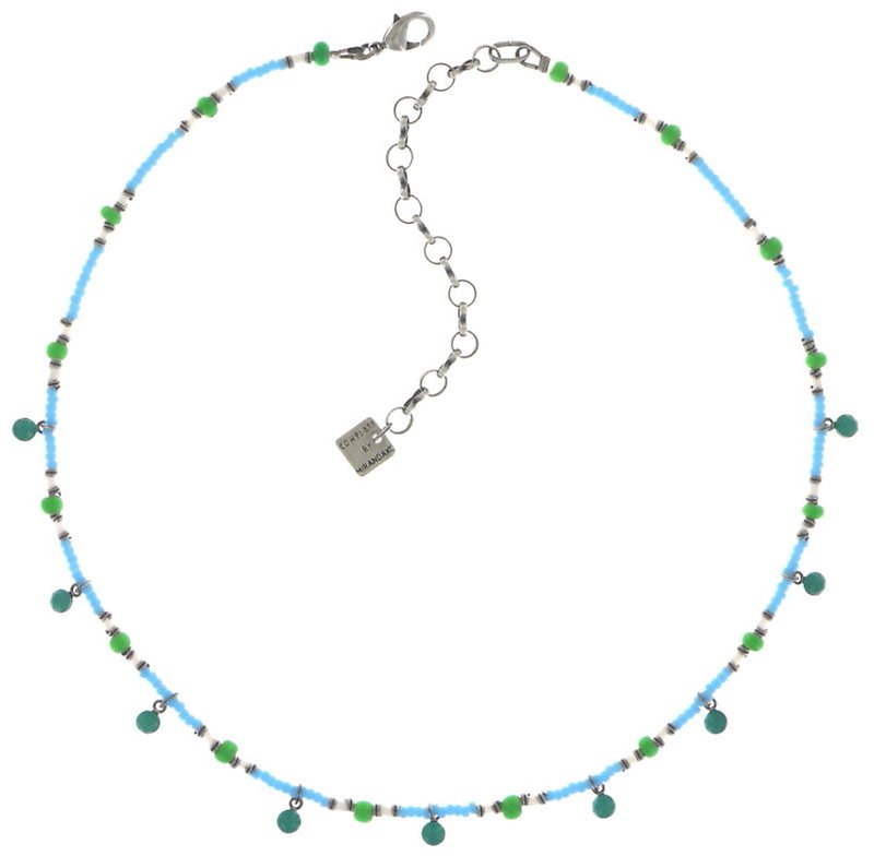 image pour Collier Petit Glamour d´Afrique Vert / Blanc / Bleu  