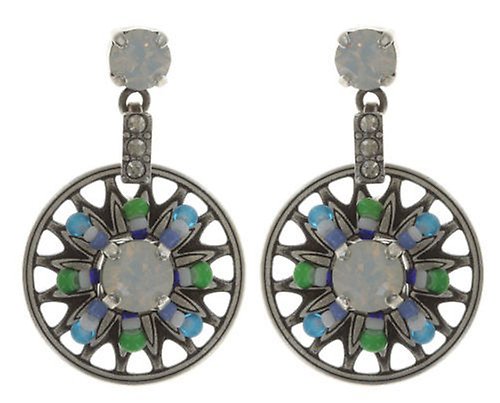 image pour Clou d'oreille pendant Dream Catcher Vert / Blanc / Bleu  extra small