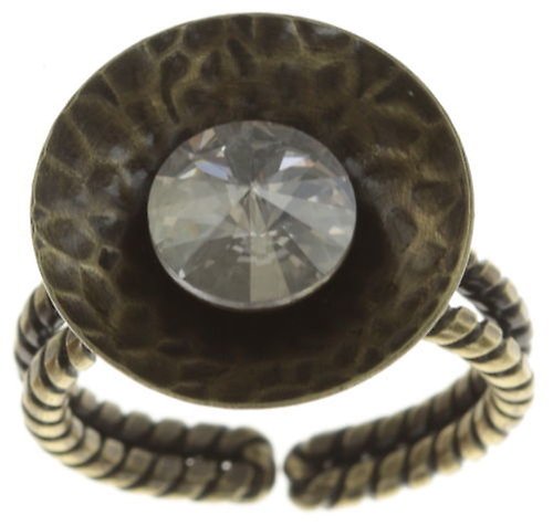 Bild für Ring Rivoli Concave Weiß / Grau Kristall Silber Schatten klein