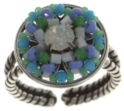 image pour Anneau Dream Catcher Vert / Blanc / Bleu  smallest