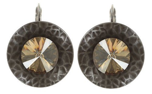 image for Earring Eurowire Rivoli Concave Beige crystal golden shadow large