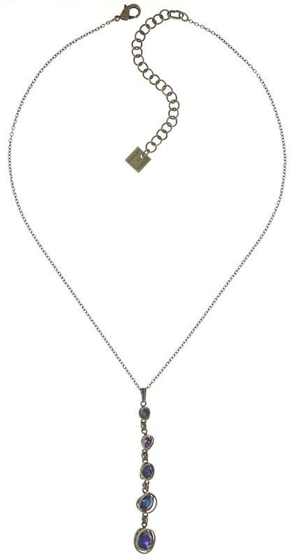 image for Necklace Pendant Sparkle Twist Blue / Lila crystal heliotrope 