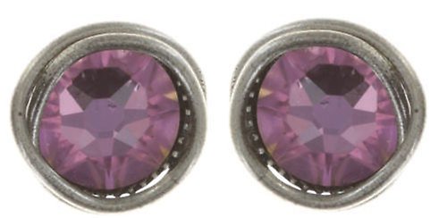 image for Earring Stud Sparkle Twist White / Lt. Rose crystal vitrail light 