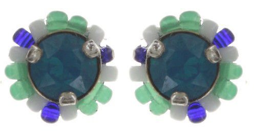 Bild für Ohrstecker Dream Catcher Grün / Weiß / Blau  