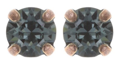 image for Earring Stud Black Jack Blue indian sapphire SS 29
