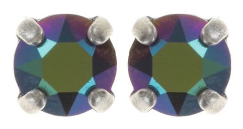image for Earring Stud Black Jack Green crystal scarabaeus green SS 29
