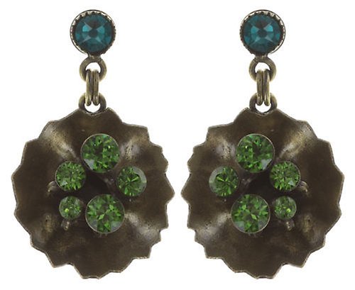 Bild für Ohrstecker baumelnd Samurai Bloom Blau / Grün  no. 4