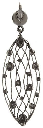 image for Earring eurowire dangling Cages White crystal 