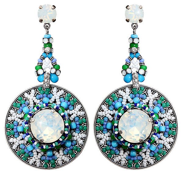 image pour Clou d'oreille pendant Dream Catcher Vert / Blanc / Bleu  extra large