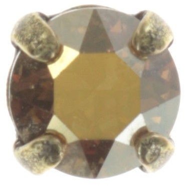 image for Earring stud Black Jack Yellow crystal metallic sunshine SS 29