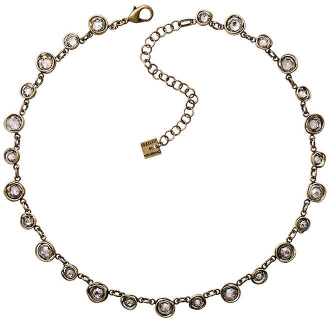 image for Necklace Sparkle Twist White crystal silver shade 