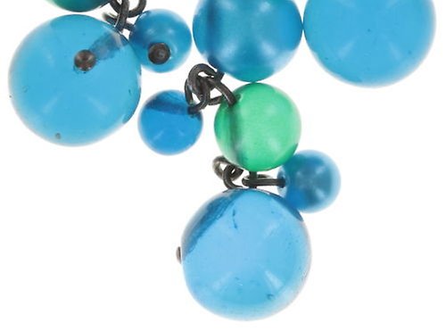 image pour Clou d'oreille pendant Caviar de Luxe Bleu  10 mm