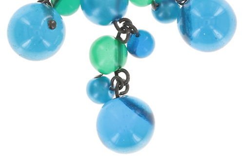 image for Earring Clip Dangling Caviar de Luxe Blue  10 mm