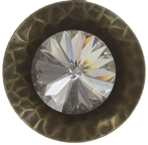 image for Earring Eurowire Rivoli Concave White / Grey crystal silver shade medium