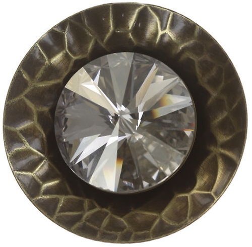 image for Earring Stud Dangling Rivoli Concave White / Grey crystal silver shade extra large