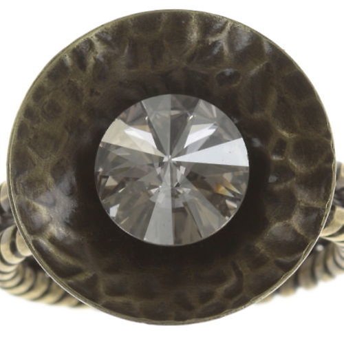 image pour Anneau Rivoli Concave Blanc / Gris crystal silver shade small