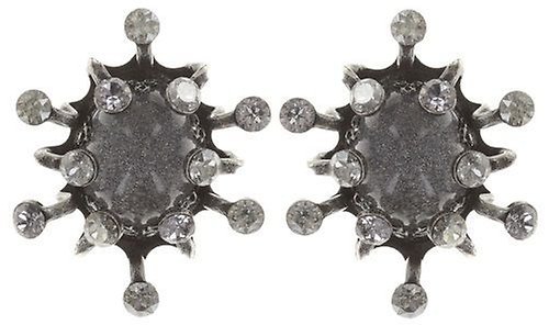 image for Earring Stud Galaxy in Glass White / Grey  small