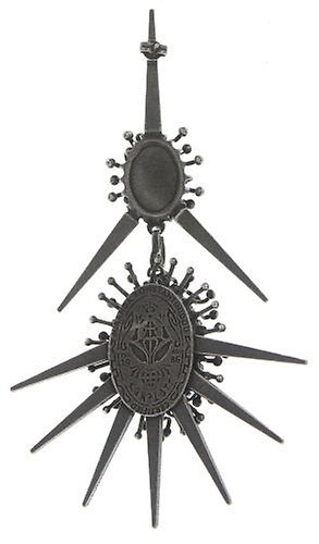 image for Earring Stud Dangling Galaxy in Glass Black  extra large, medium