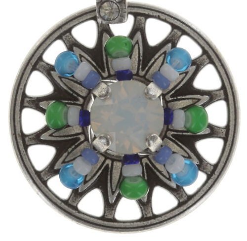 Bild für Ohrstecker baumelnd Dream Catcher Grün / Weiß / Blau  Extra Small