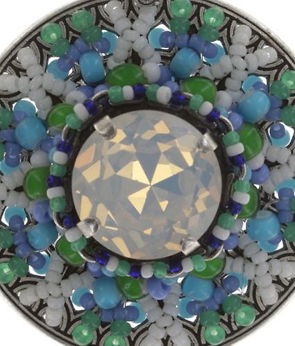 image for Earring Stud Dangling Dream Catcher Green / White / Blue  extra large