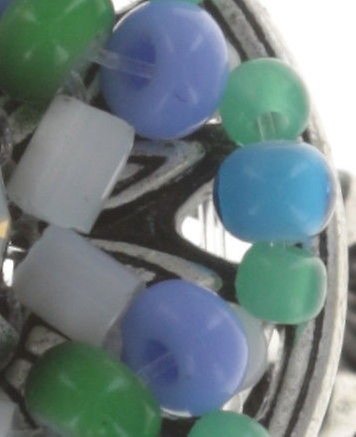 Bild für Ring Dream Catcher Grün / Weiß / Blau  kleinstes