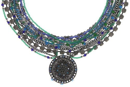 image pour Collier Collier Dream Catcher Vert / Blanc / Bleu  large