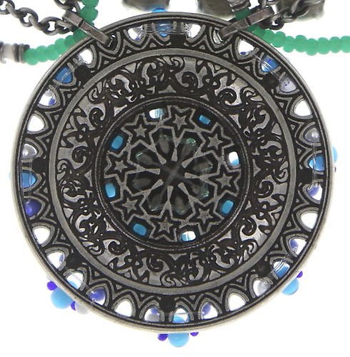 Bild für Halskette Collier Dream Catcher Grün / Weiß / Blau  groß
