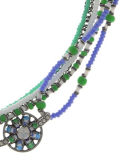 image for Necklace Dream Catcher Green / White / Blue  