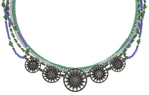 image for Necklace Dream Catcher Green / White / Blue  