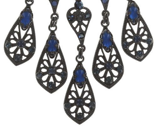 Kép Earring clip dangling Chandelier Earrings Blue  