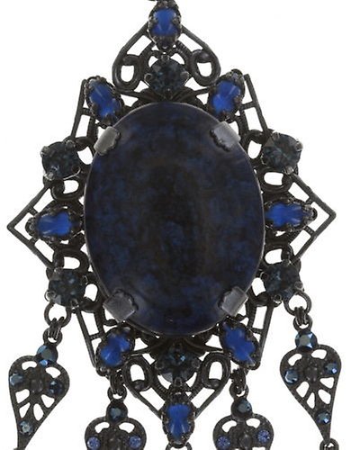 image pour Boucle d'oreille Clip pendante Chandelier Earrings Bleu  